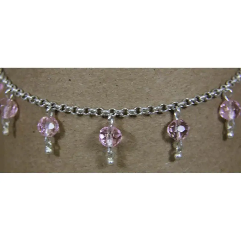 10-Inch Rose-Design Sterling Silver Anklet 1