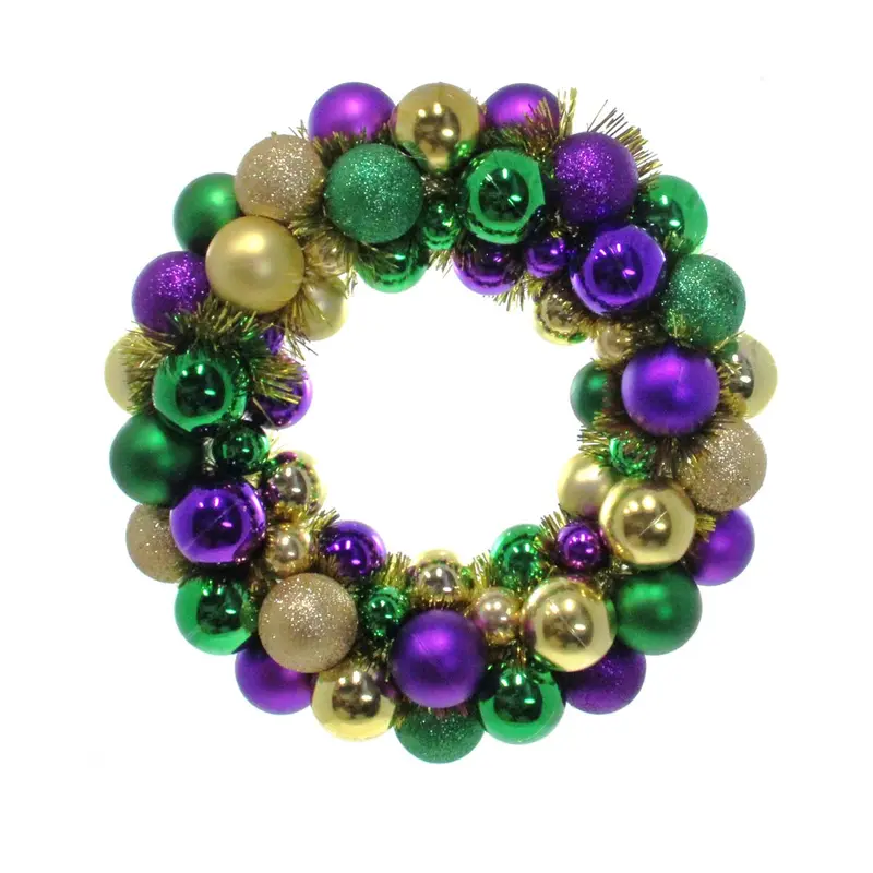 12-Inch Mardi Gras Wreath Or Candle Ring – Pgg Festive Home Decor 1