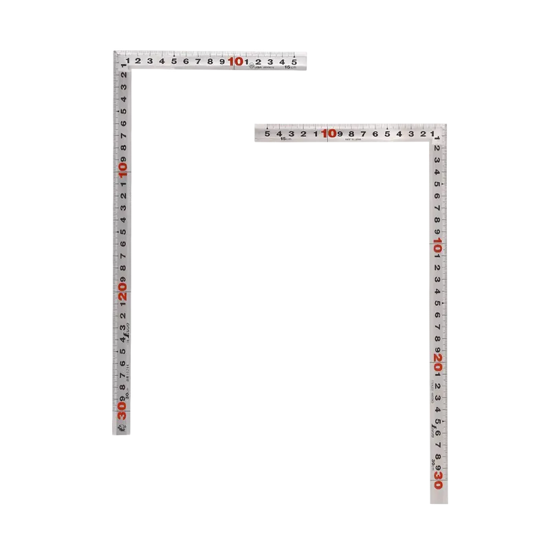 30 Cm × 15 Cm Traditional Japanese Sashigane Carpenter’S Square – Brass-Inlaid Steel 1