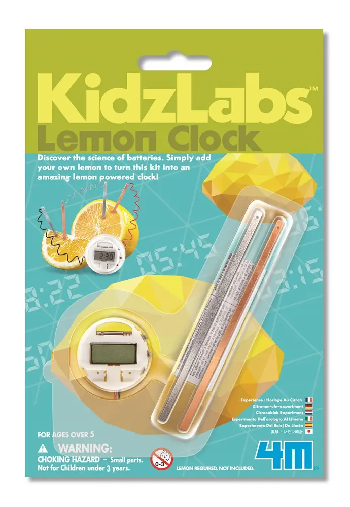 4M Kidzlabs Lemon-Powered Clock Science Experiment 1