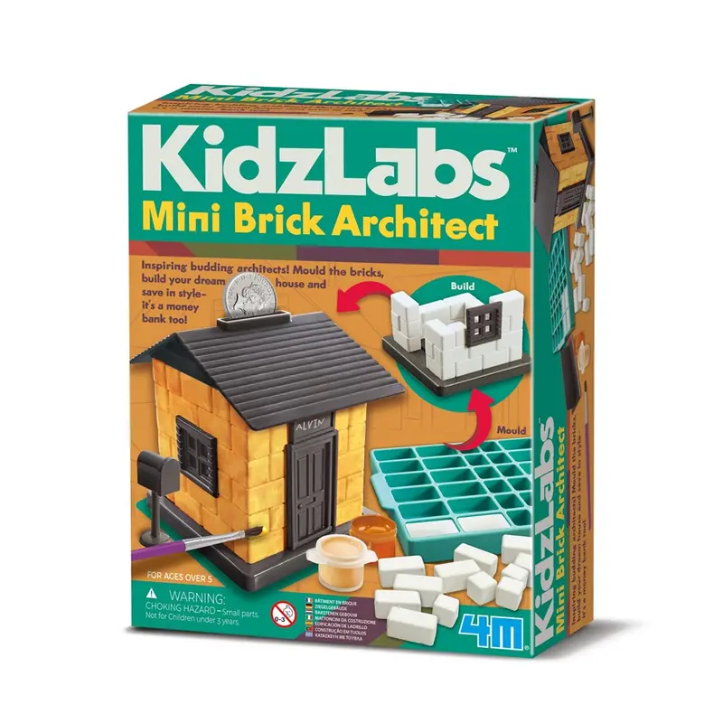 4M Kidzlabs Mini Brick Architect Kit – Creative Construction & Design Set 1