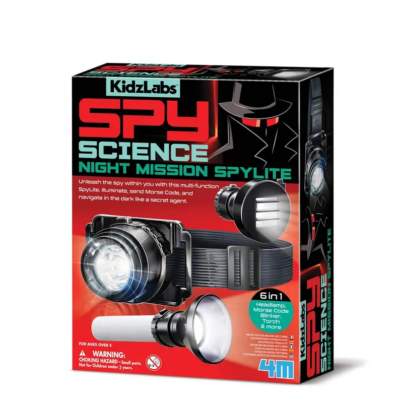 4M Kidzlabs Spy Science Night Mission Spylite – Uv Flashlight & Secret Message Set 1