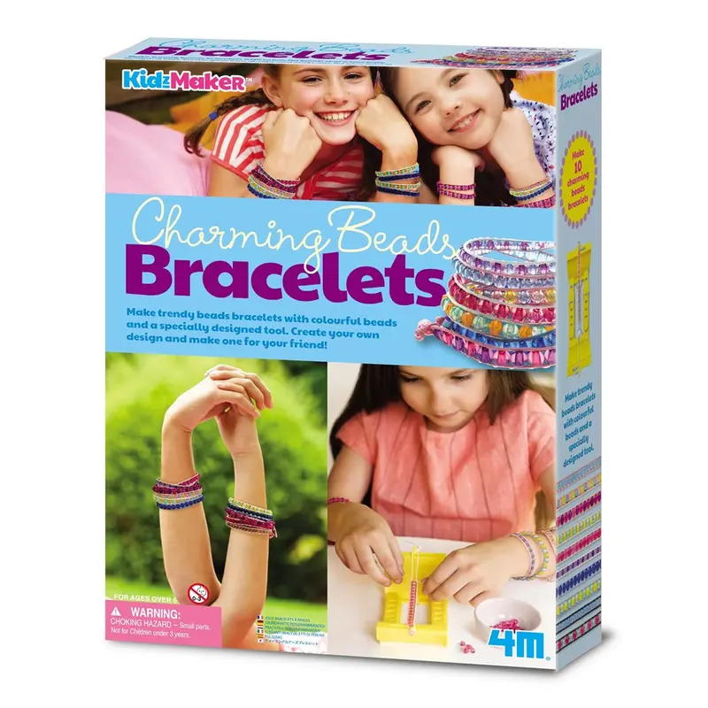 4M Kidzmaker Beaded Bracelet Kit – Colorful Jewelry-Making Set 1