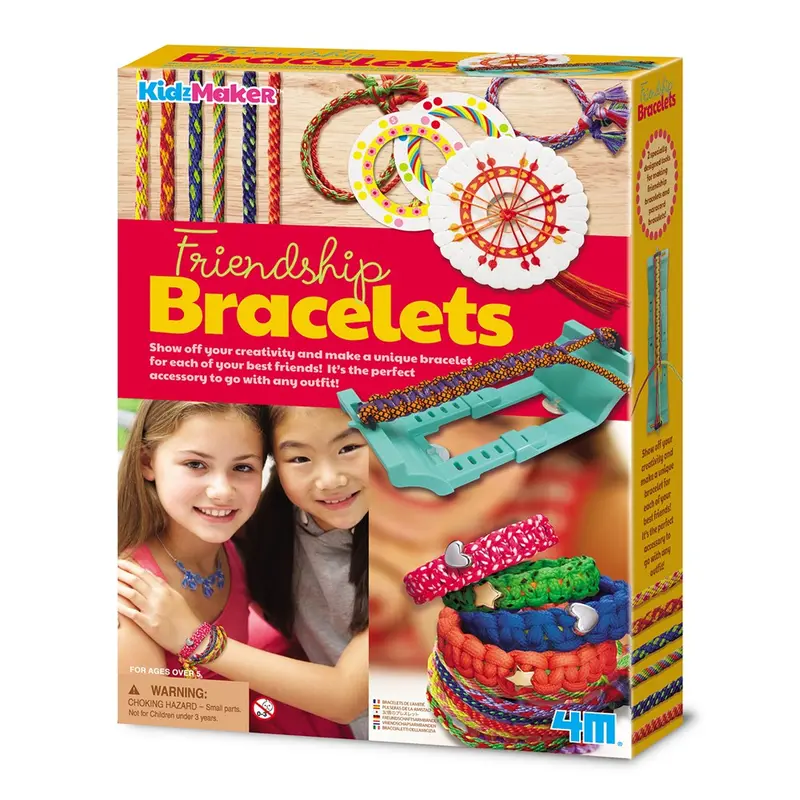 4M Kidzmaker Friendship Bracelet Kit – Classic Knotting Craft Set 1