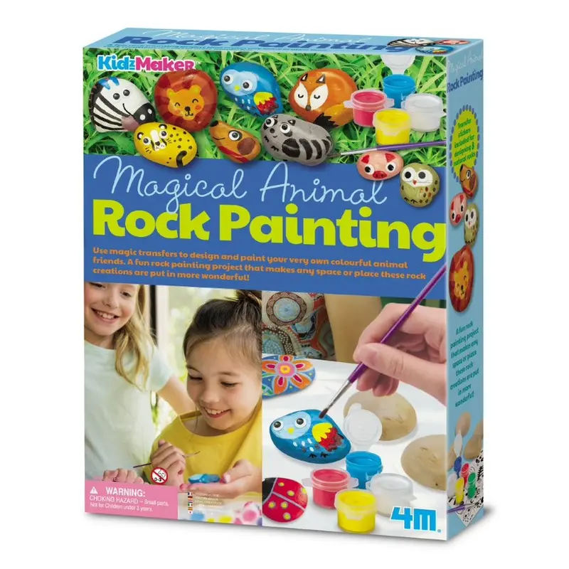 4M Magical Animal Rock Painting Kit – Kidzmaker Art Set 1