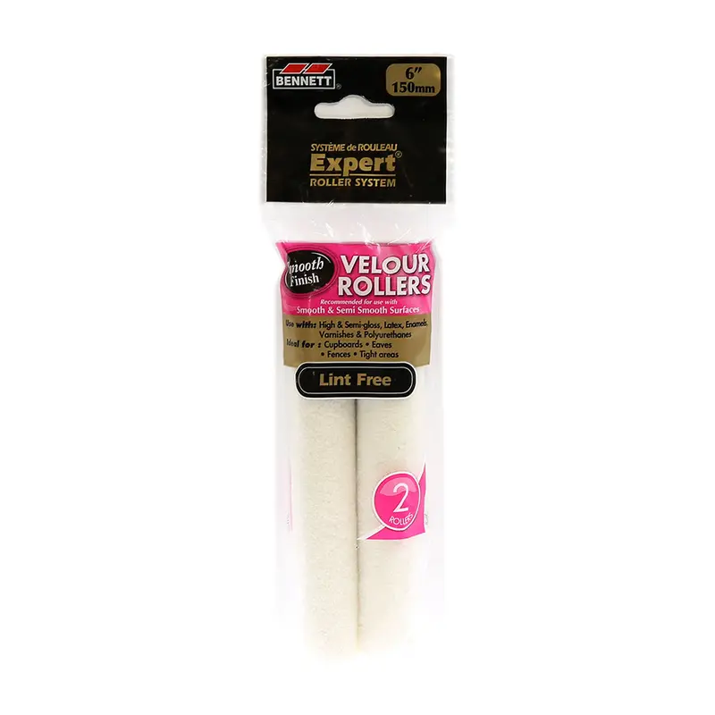 6-Inch Velour Mini Roller Set – Soft-Finish Coating, 2-Pack 1