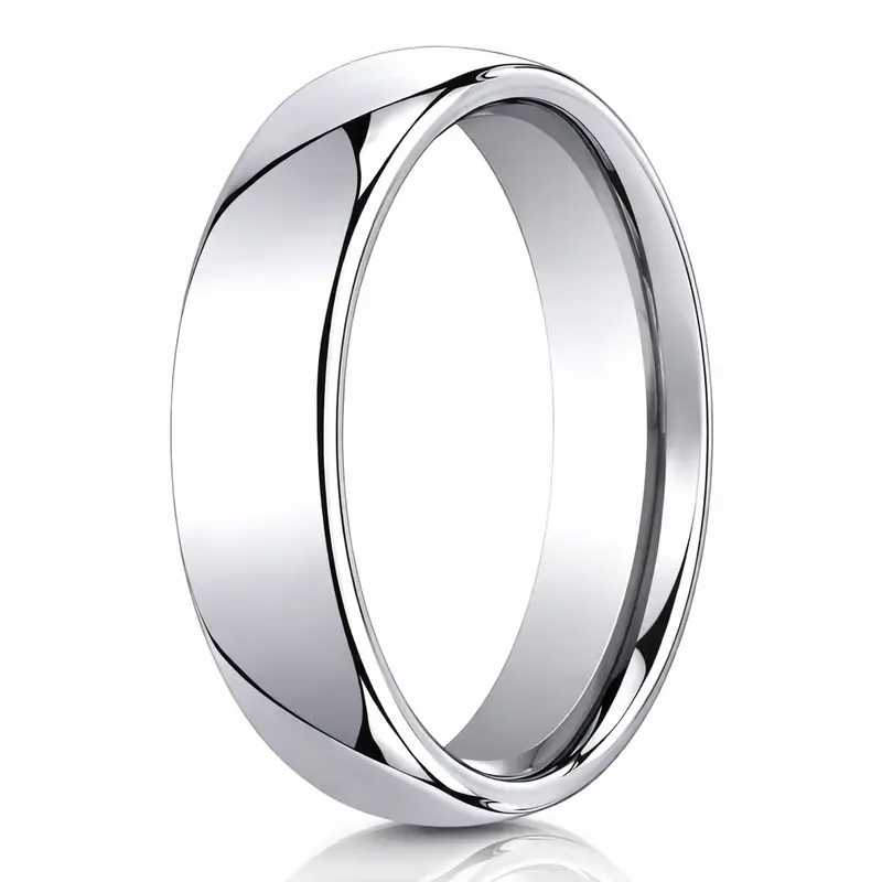 6Mm Classic Dome Cobalt Chrome Men'S Wedding Ring With High-Polish Finish 1