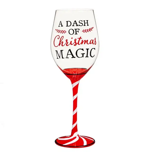 'A Dash Of Christmas Magic' Stemmed Wine Glass In Presentation Box 1