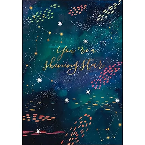 Achievement Celebration Card – 'You'Re A Shining Star' Message 1