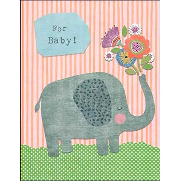 Adorable Baby Shower Card: 'For Baby!' Theme 1