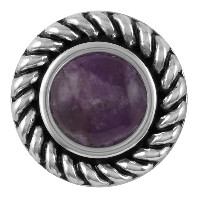 Amethyst-Adorned Lariat Ginger Snap Button 1