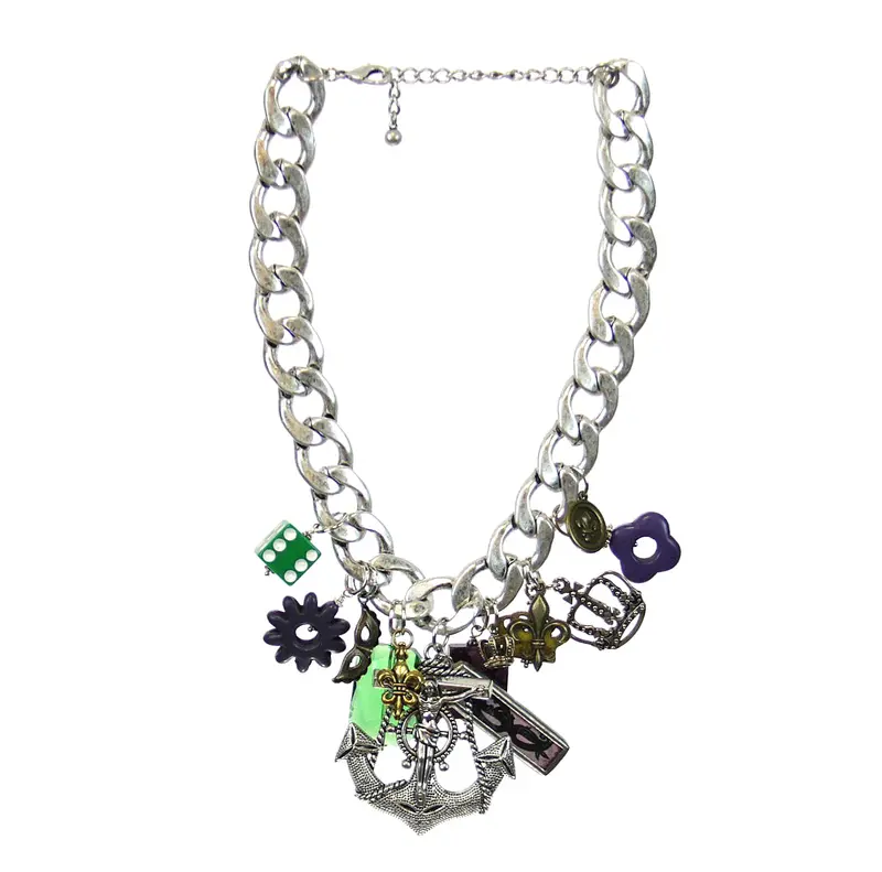Amy Labbe Choker Necklace Featuring Anchor And Crucifix Motifs 1