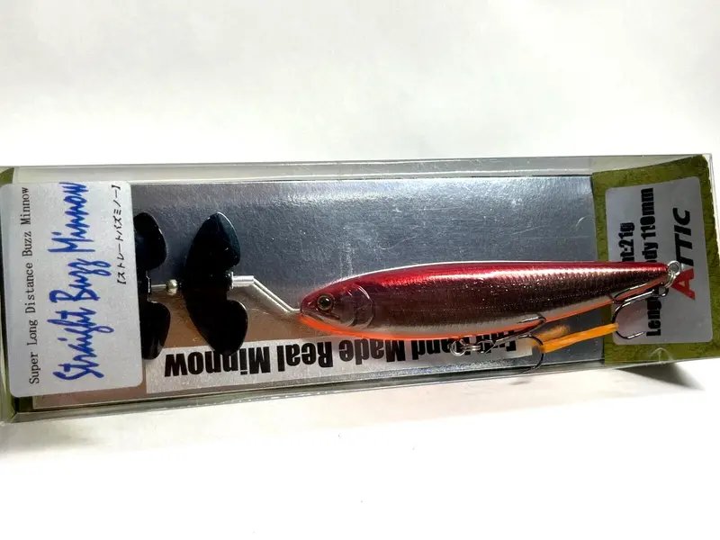 Attic Straight Buzz Minnow 110 Topwater Lure – Gun Black Finish 1