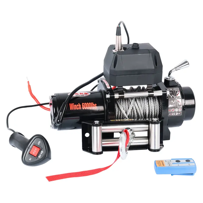 Atw-6000W 6000 Lb Electric Winch – Steel Wire Rope, 12V Dc For Atvs And Off-Road Recovery 1