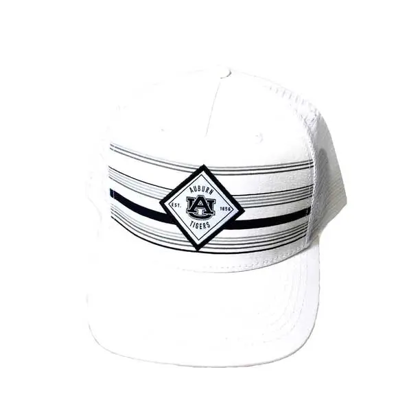 Auburn And White Striped Baseball Cap – Adjustable Fit 1