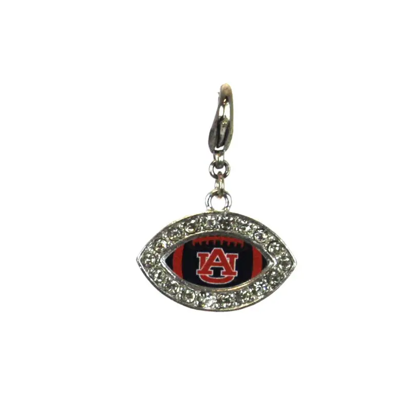 Auburn Football Charm – Detailed Sterling Silver 1