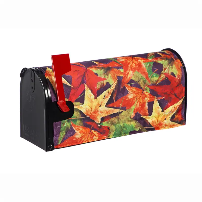 Autumn Harvest Mailbox Cover – Leaf Motif Design 1