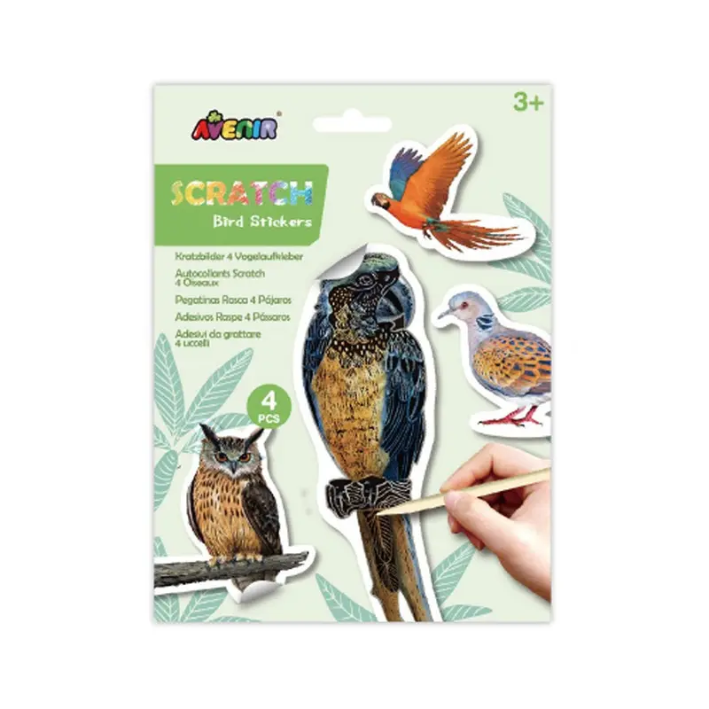 Avenir Bird Scratch Sticker Set – Nature-Inspired Art 1