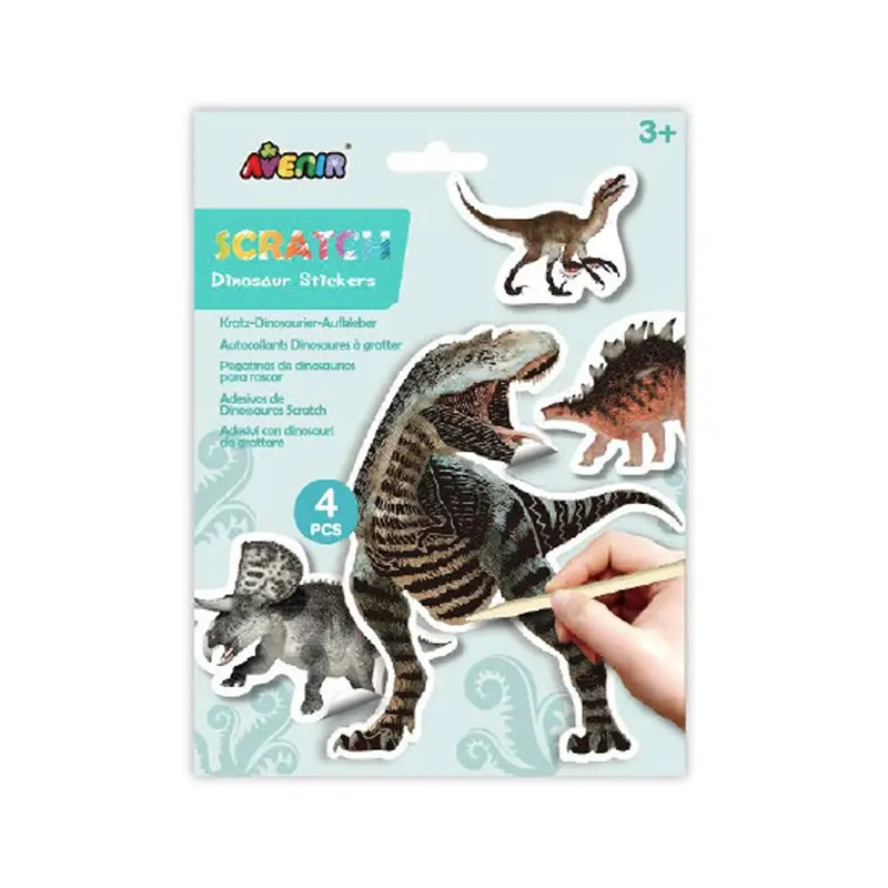 Avenir Dinosaur Scratch Sticker Collection – Prehistoric Designs 1
