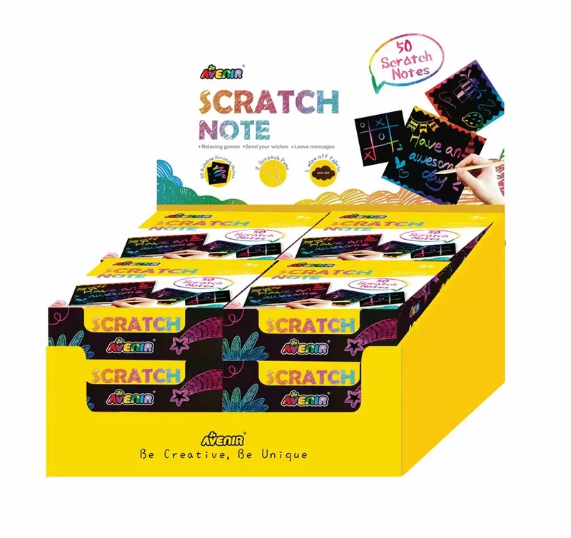 Avenir Scratch Notebook Display Pack – 12 Assorted Illustrated Notebooks 1