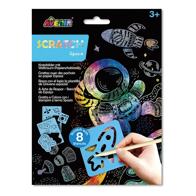 Avenir Space-Themed Scratch & Stencil Activity Kit 1
