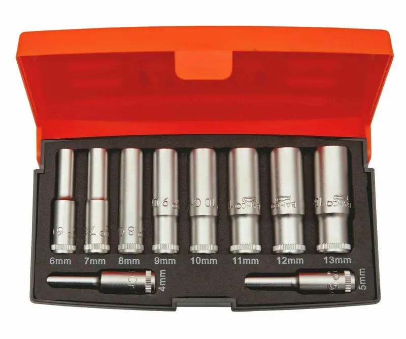 Bahco S0810L 1/4″ Drive Deep Metric Socket Set – 10-Piece (4–13 Mm) 1