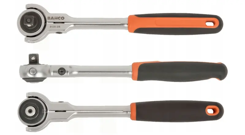Bahco Triple Ratchet Kit — 72-Tooth Swivel Head Tools (1/4″, 3/8″, And 1/2″ Drives) 1