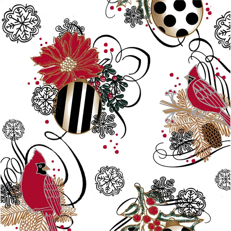 Be Merry Cardinal-Themed Paper Luncheon Napkins 1