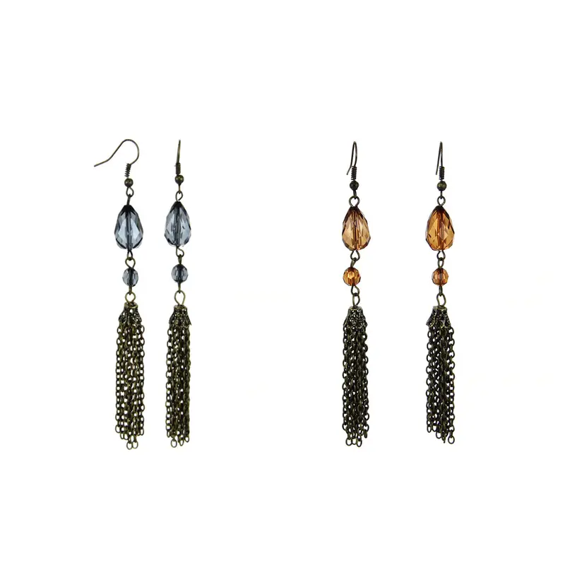 Beaded Tassel Dangle Earrings 1