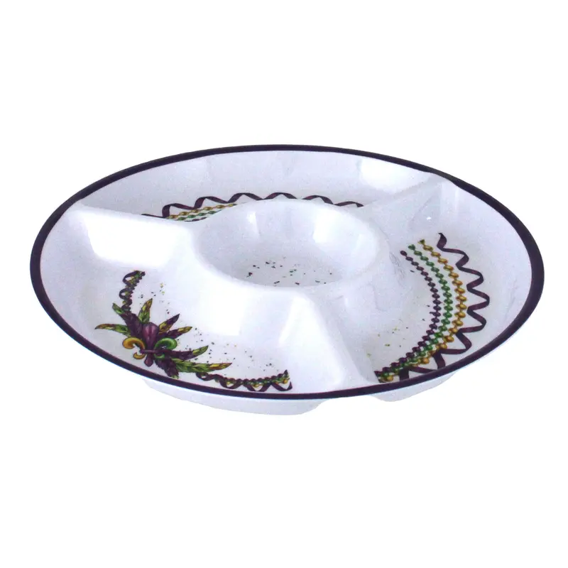 Beads-And-Feathers Melamine Chip And Dip Set – Festive Entertaining 1