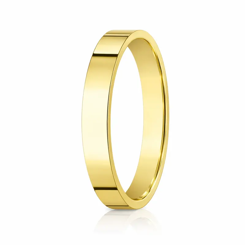 Bennett Men'S 4Mm Flat-Profile Polished 14K Yellow Gold Wedding Ring 1