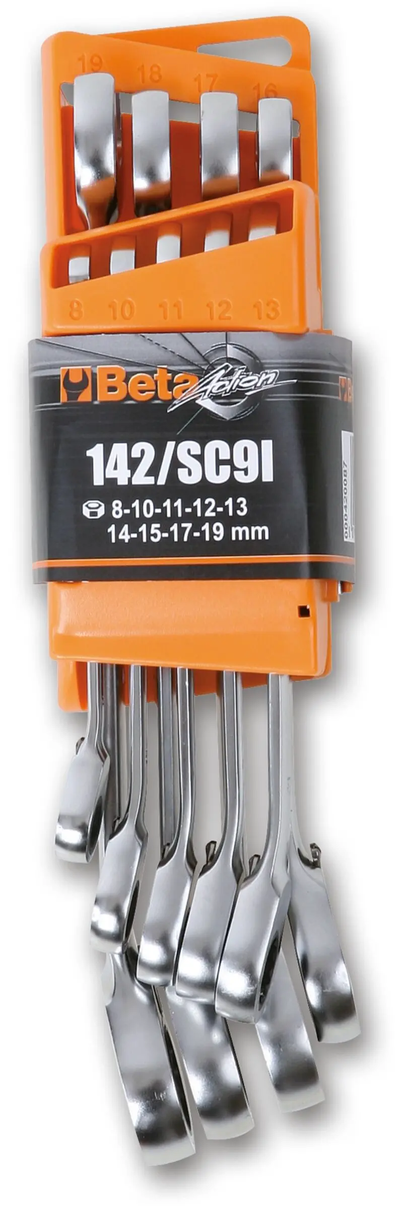 Beta 142/Sc9I Nine-Piece Metric Ratchet Combination Wrench Set (8–19 Mm) 1