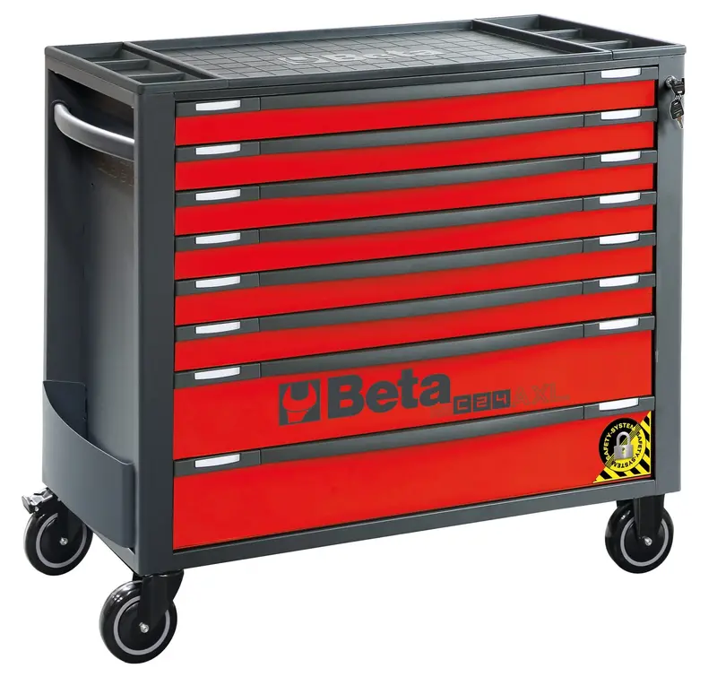 Beta Rsc24Axl/8-R 8-Drawer Anti-Tilt Mobile Cabinet – Extended Length In Red 1