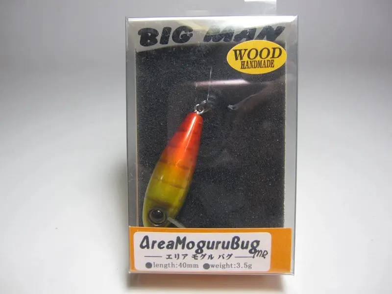 Big Man Area Moguru Bug Mr Wooden Handcrafted Fishing Lure – Gold Red Finish 1