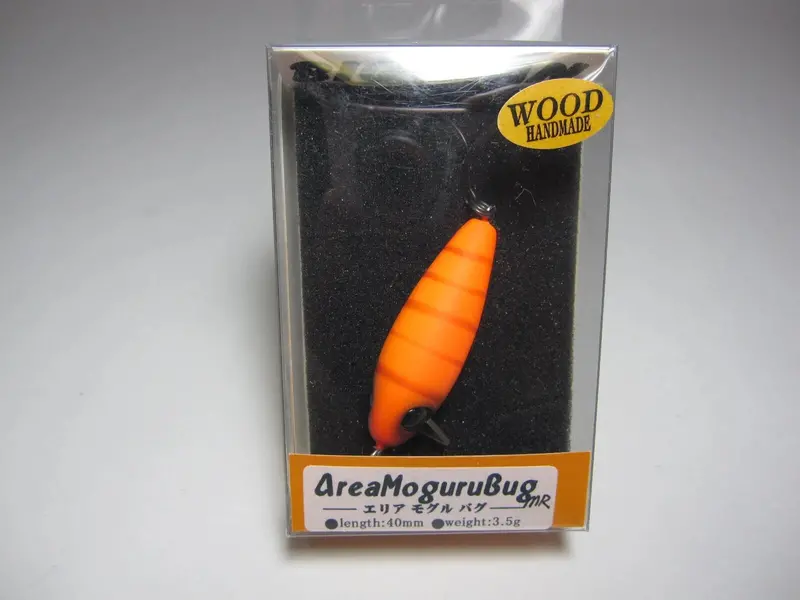 Big Man Area Moguru Bug Mr Wooden Handcrafted Fishing Lure – Matte Orange Finish 1