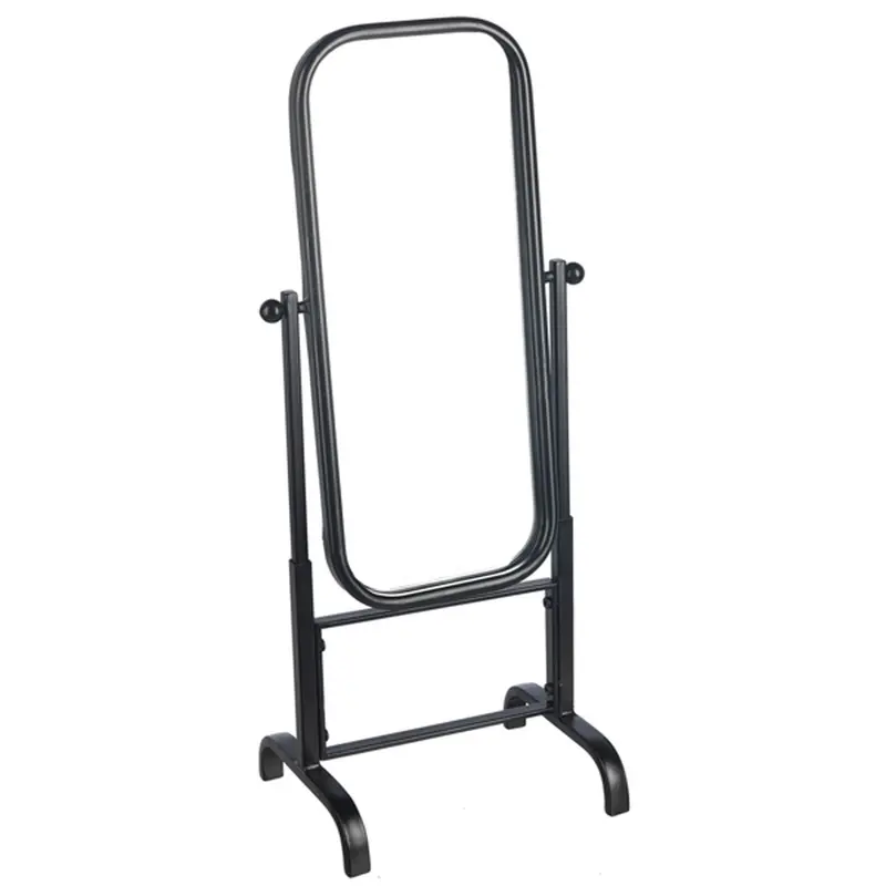 Black Iron Rectangular Vanity Mirror – Freestanding Or Wall-Mounted 1