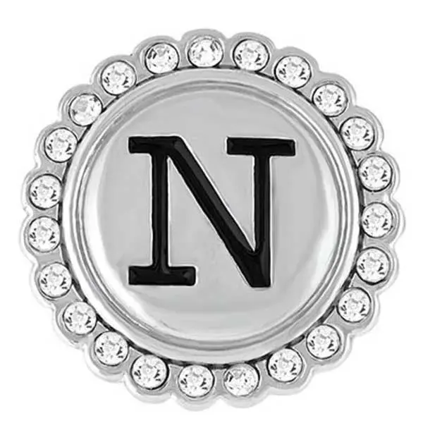 Bling-Adorned Ginger Snaps Letter Snap Charm 1