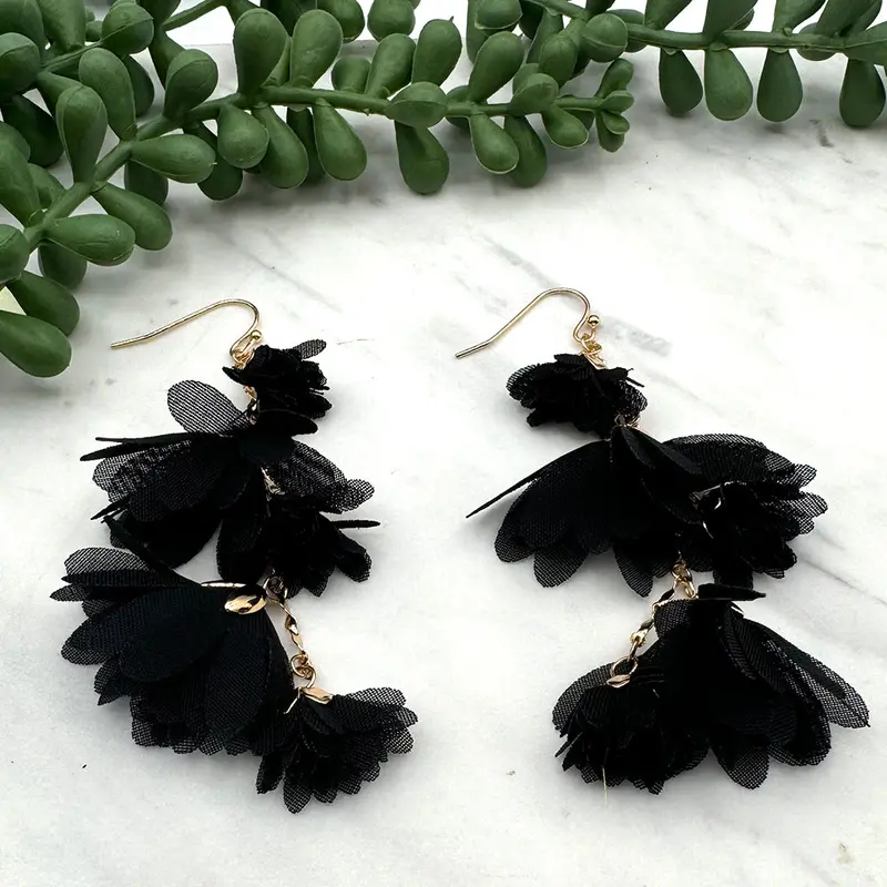 Blossom Fabric Drop Earrings 1