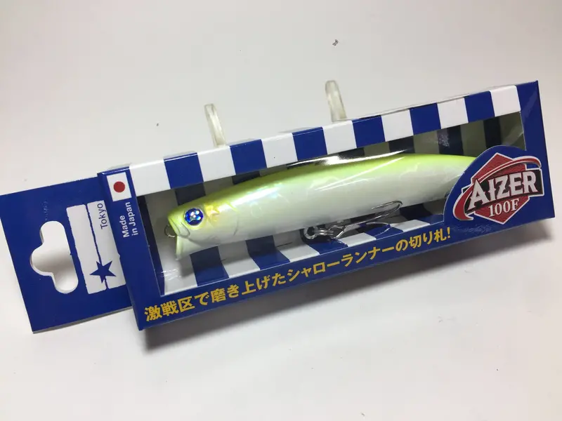 Blue Blue Aizer 100F Saltwater Minnow – #03 Chart Back Glow Finish 1
