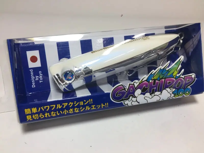 Blue Blue Gachipop 100 Topwater Popper – Blue White, #04 1
