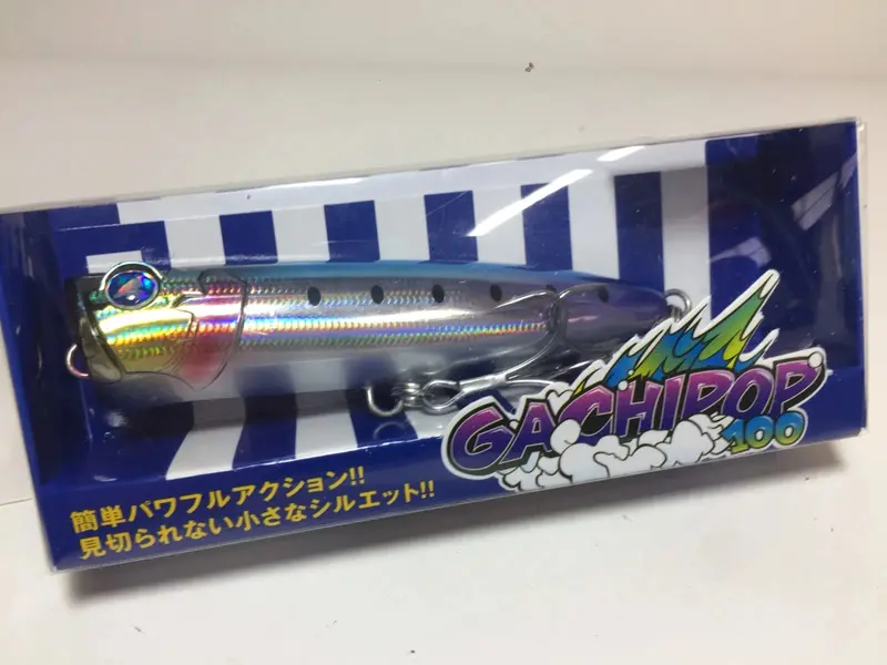Blue Blue Gachipop 100 Topwater Popper – Keimura Iwashi, #03 1