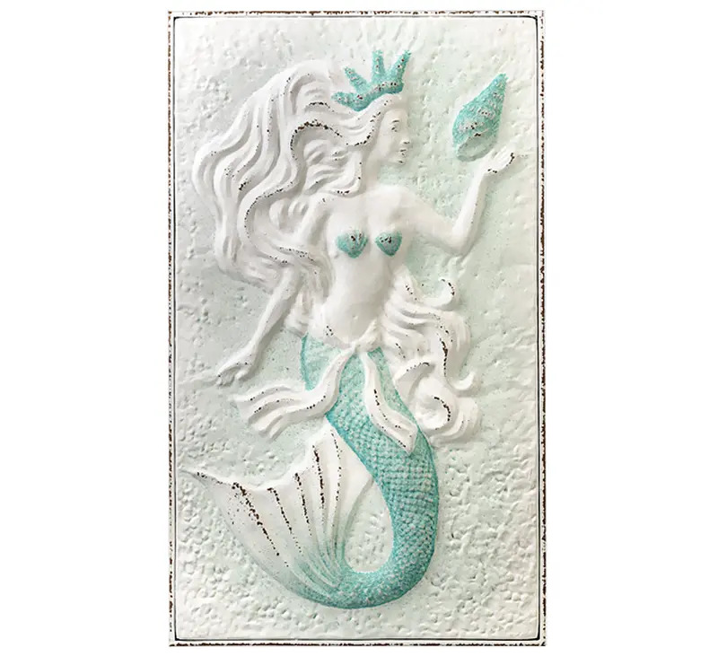 Blue Ombre Mermaid Wall Hanging – Textured Embossed Design 1