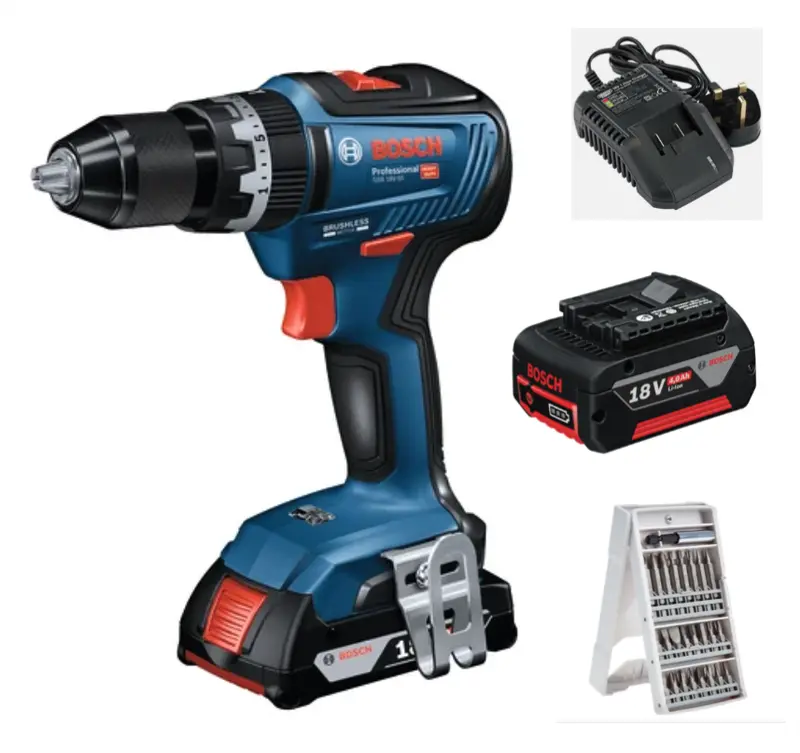 Bosch Gsb 18V-55 Professional Combi Drill With Dual Batteries (2.0Ah + 4.0Ah Li-Ion) 1