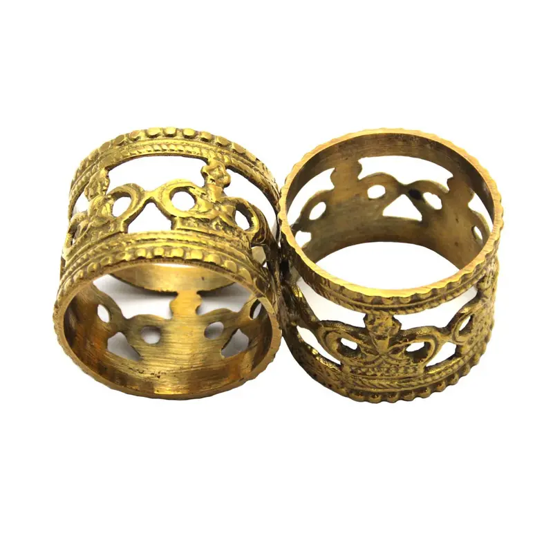 Brass Crown Napkin Ring For Mardi Gras Tables 1