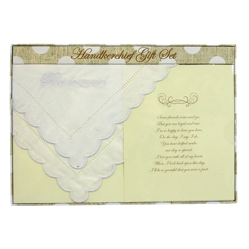 Bridesmaid Handkerchief – Soft Linen Or Cotton Embroidered Piece 1
