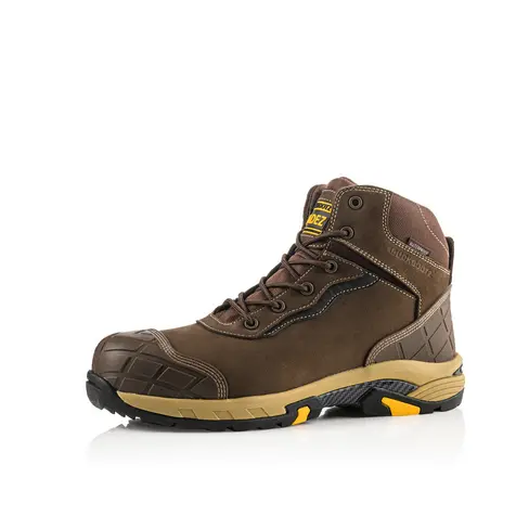 Buckbootz Blitzbr Brown Lightweight Waterproof Lace Safety Boot 1