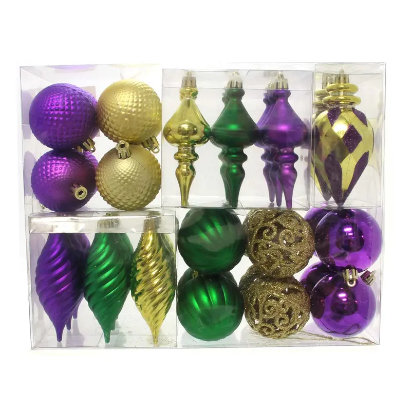 Bulk Mardi Gras Ornament Set – 40-Piece Festive Collection 1