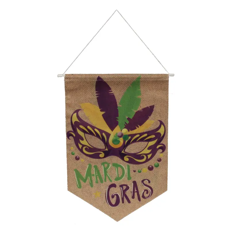 Burlap Mardi Gras Banner – 18" X 24" Party Decoration 1