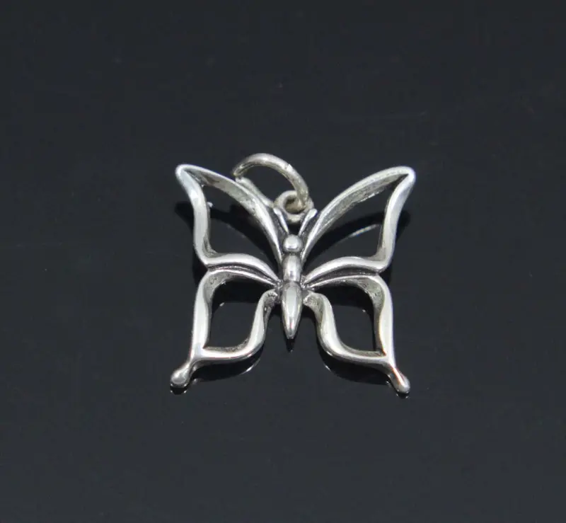 Butterfly Charm With Openwork Wing Design, Sterling Silver 1