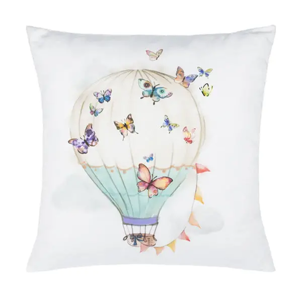 Butterfly & Hot Air Balloon Decorative Pillow – Whimsical Accent 1